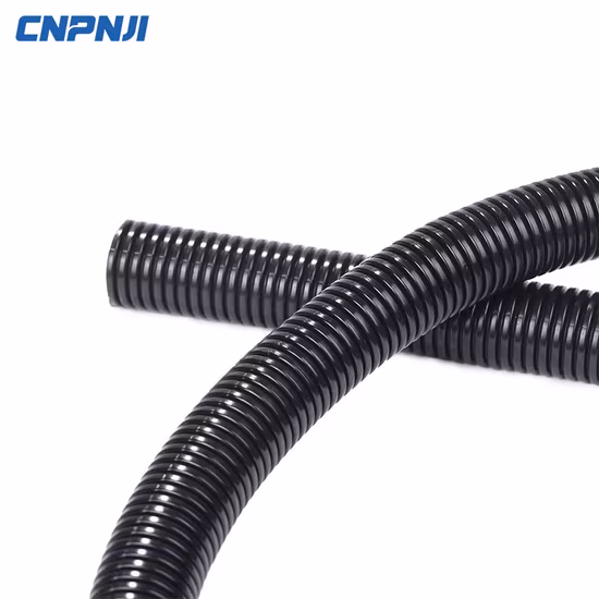 Vente chaude de tube de conduit de tuyau en caoutchouc en plastique ondulé flexible électrique de PA6 PP PE