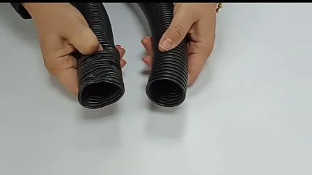Tube noir de conduit ondulé en plastique de métier à tisser de fil flexible de PE de PA pp